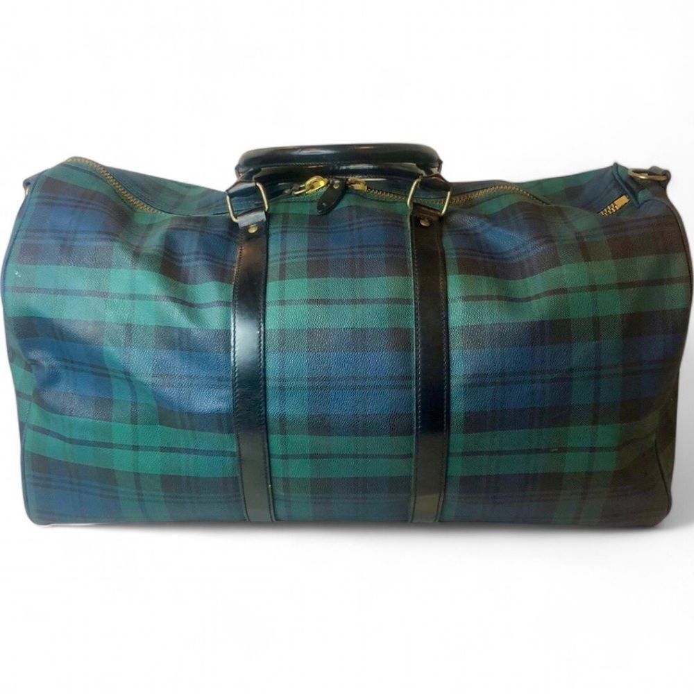 RALPH LAUREN Black Watch Plaid Boston Overnight School Camp Duffle Bag 55cm - Picture 4 of 17